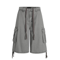 Men Casual Soft Denim Cargo Shorts