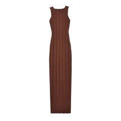 Women Summer Sleeveless Knitted Maxi Dress