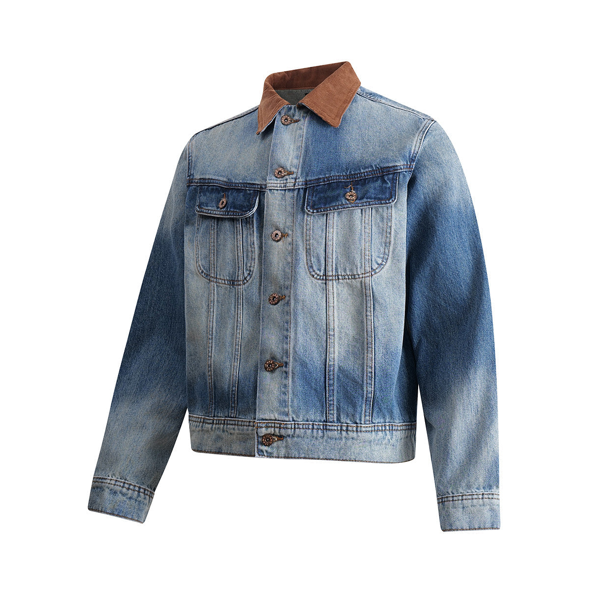 Men Casual Contrast Collar Denim Jacket
