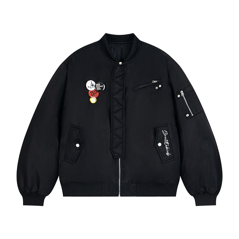Kids Embroidered Badge Bomber Jacket