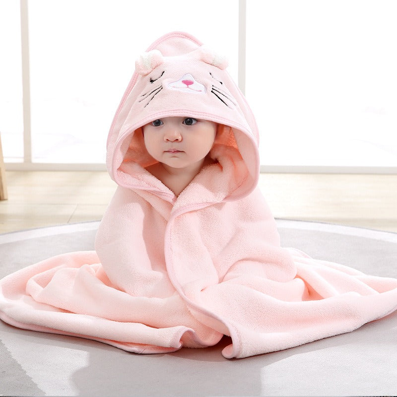 NewBorn Child Baby Cartoon Animal Face Hooded Towel
