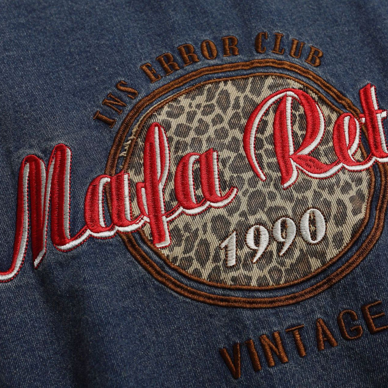 Men Washed Denim V-neck Sweatshirts