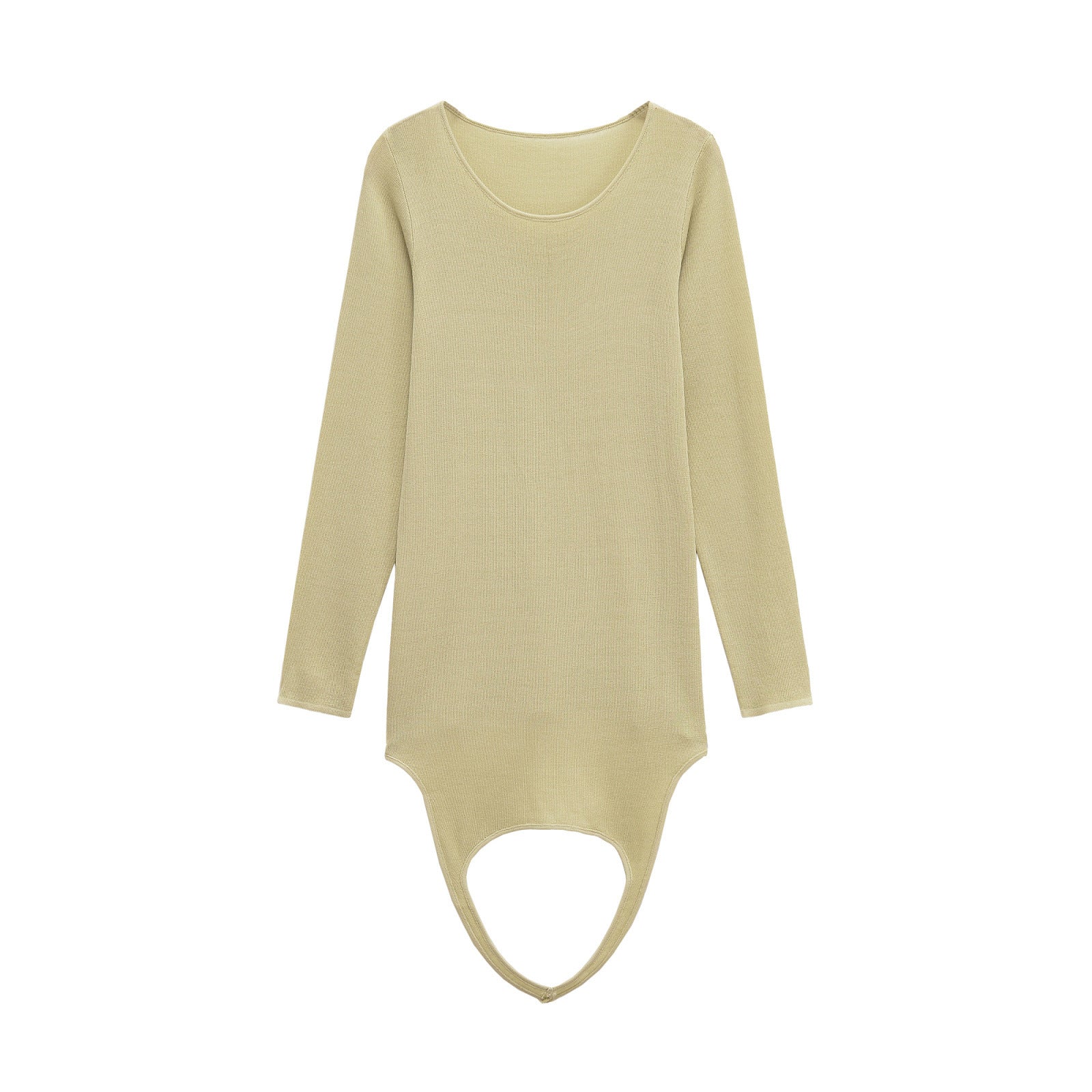 Women Round Necked Fold Over Sleeved Knitted Sweater
