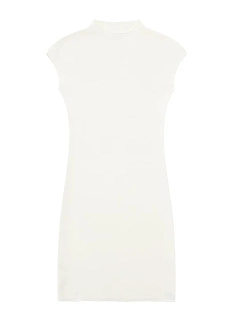 Women Vintage Stretch High Knit Mini Dress