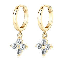 Accessories Women 925 Sterling Silver Moissanite Hoop Drop Earrings