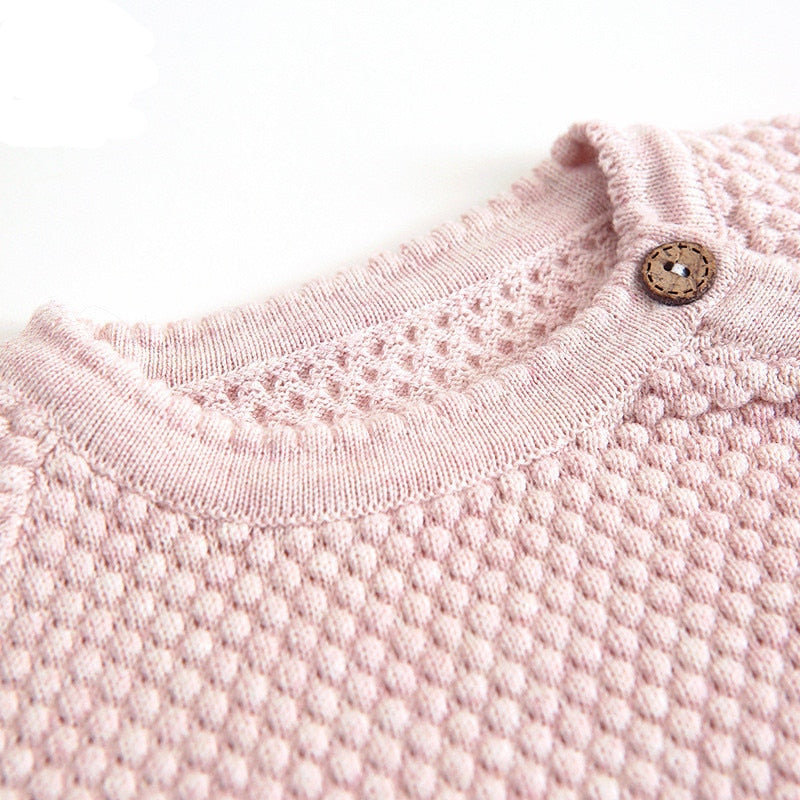 Newborn Girls Casual Knit Splice Long Sleeve Tops + Pants Outfits Pajamas