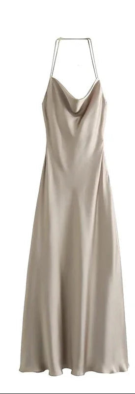 Women Sexy Backless Slip Long Dresses
