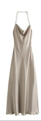 Women Sexy Backless Slip Long Dresses