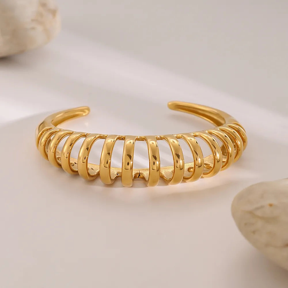 Women 18K Gold-Plated Stainless Steel Cutout Bracelet