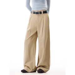 Women Casual Mid Waist Loose Wide Leg Pants