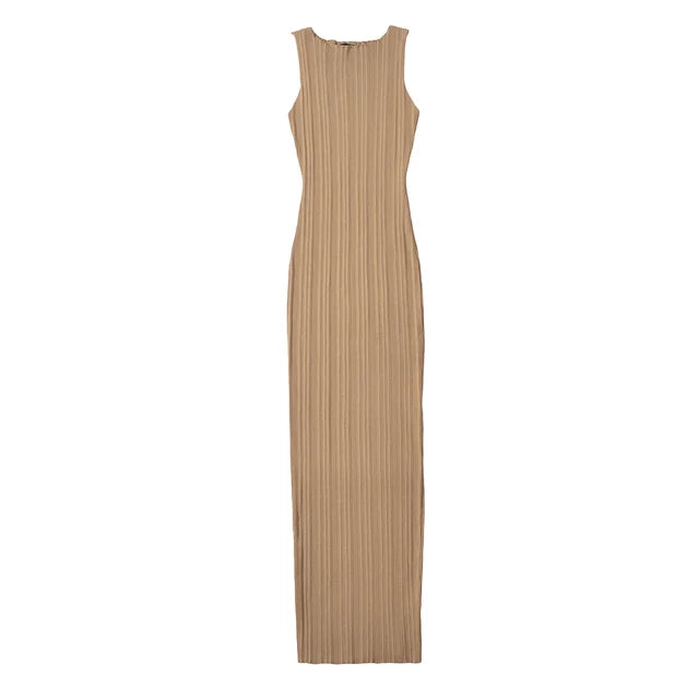 Women Summer Sleeveless Knitted Maxi Dress