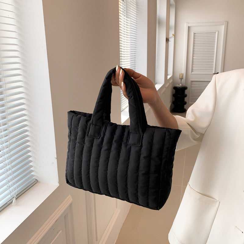 Large Capacity Simple Unique Handheld Bag Cotton Coat Shoulder Fashion Embroidery Tote Bag