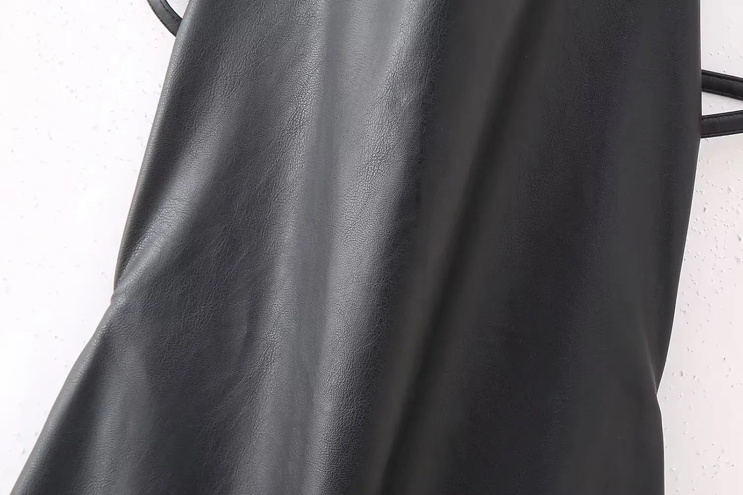 Woman Sexy Backless Leather Mini Dress