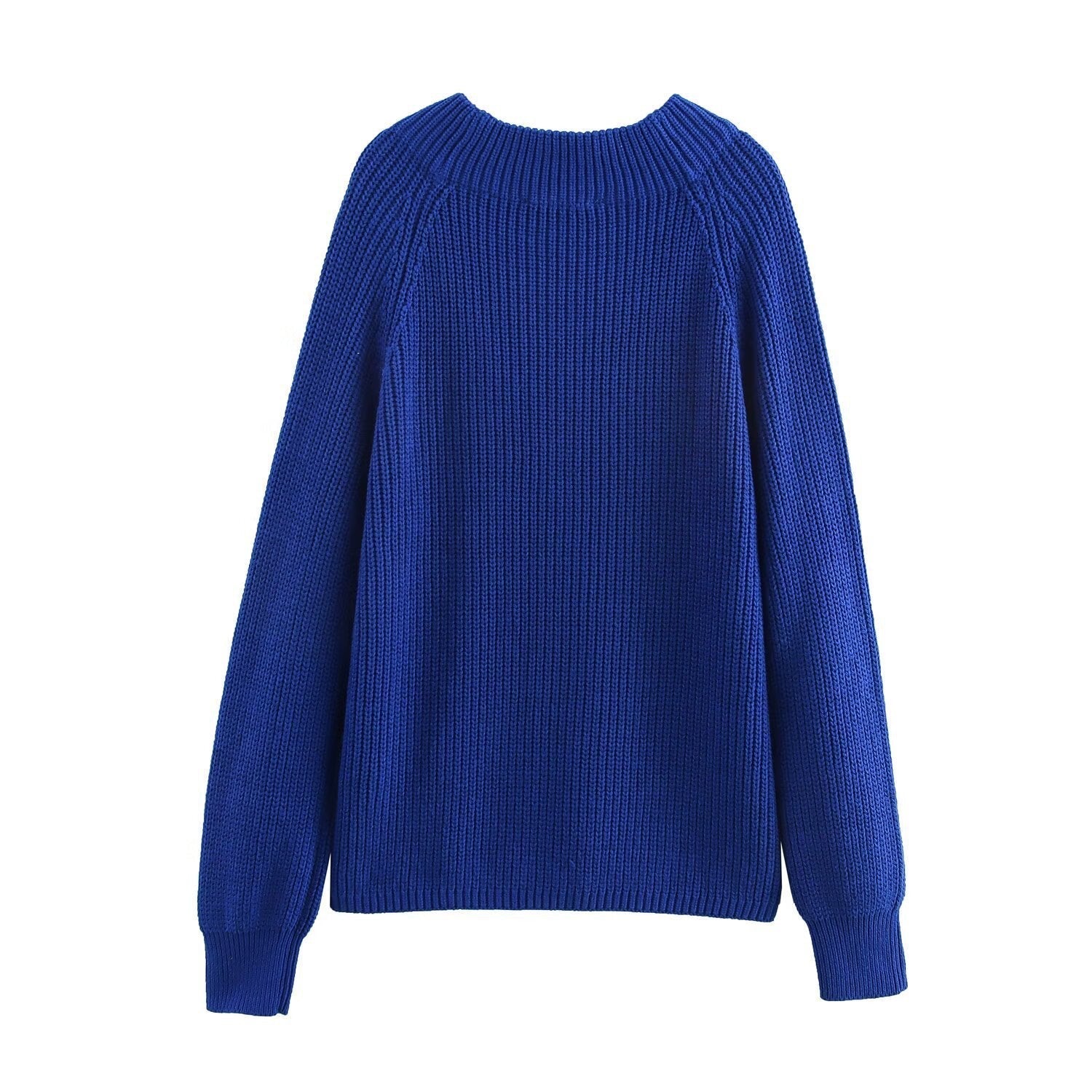 Women Casual Round Collar Pullover Knitted Sweater