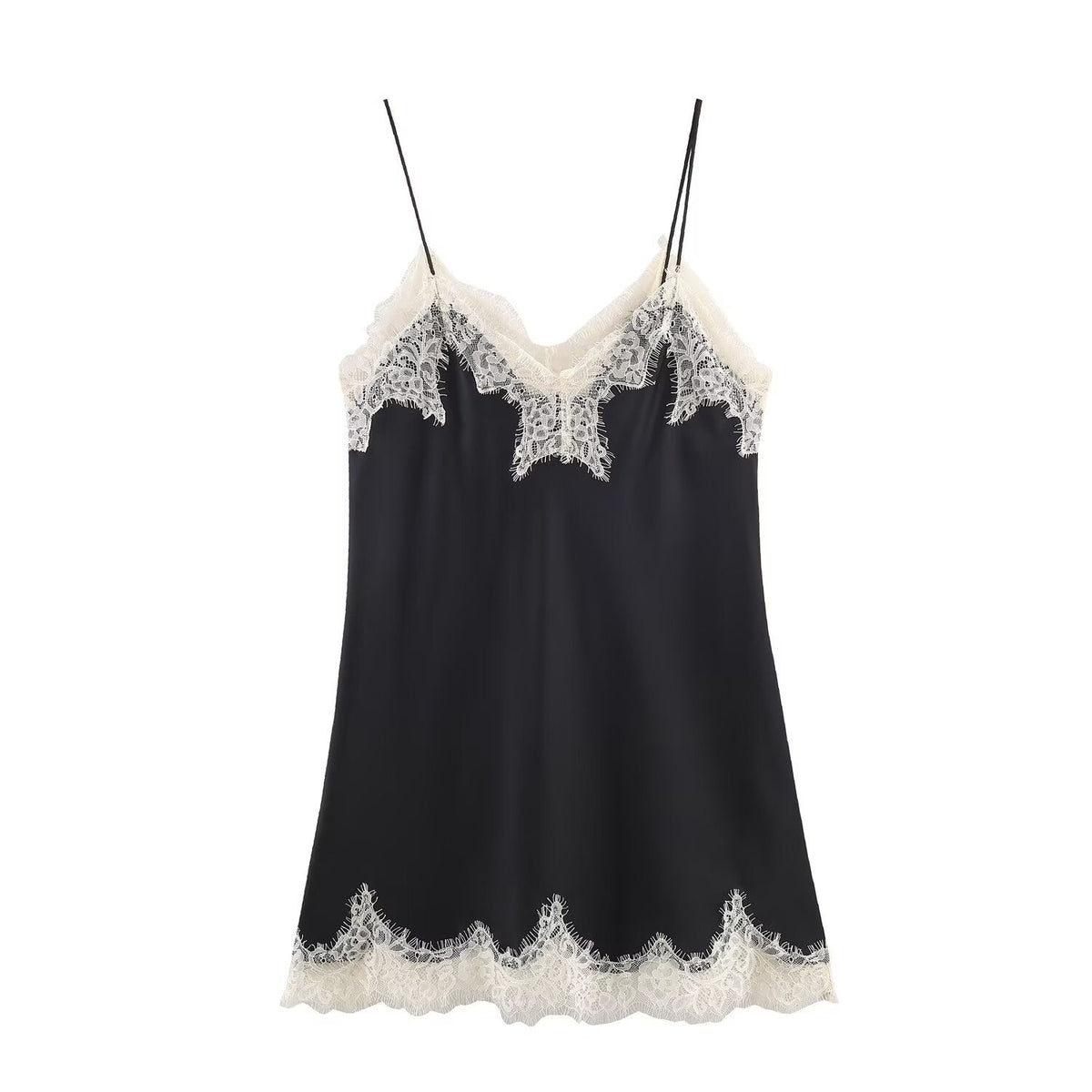 Women Elegant Lace Satin Textured Top