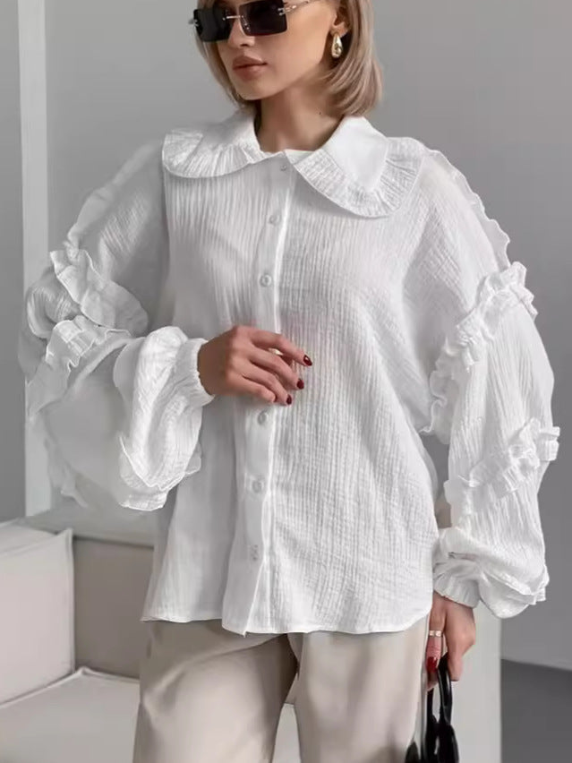 Women Casual Asymmetrical Sleeve Shirt
