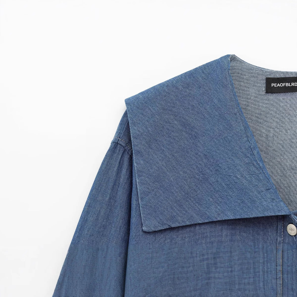 Women Casual Breasted Flat Collar Denim Shirt