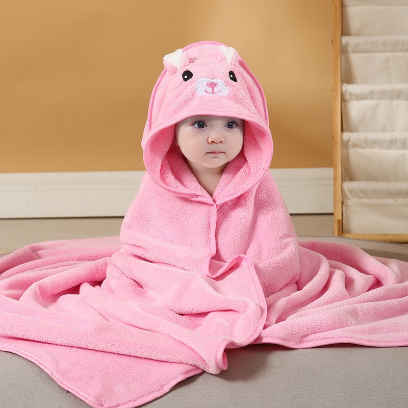 NewBorn Child Baby Cartoon Animal Face Hooded Towel