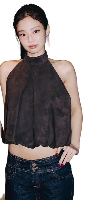 Women Brown Halter Tank Top