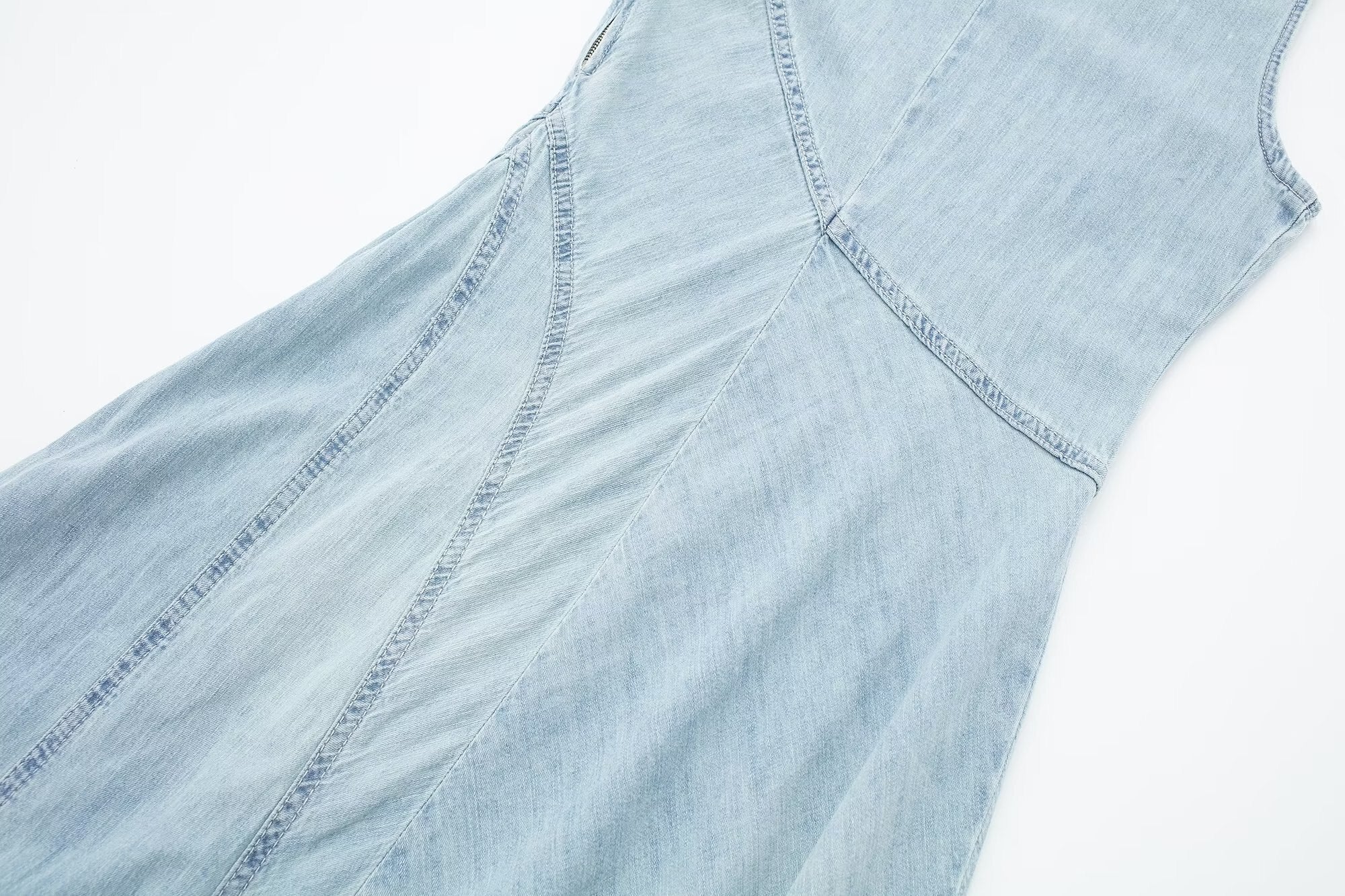 Women Asymmetric Denim Beach Midi Long Dresses