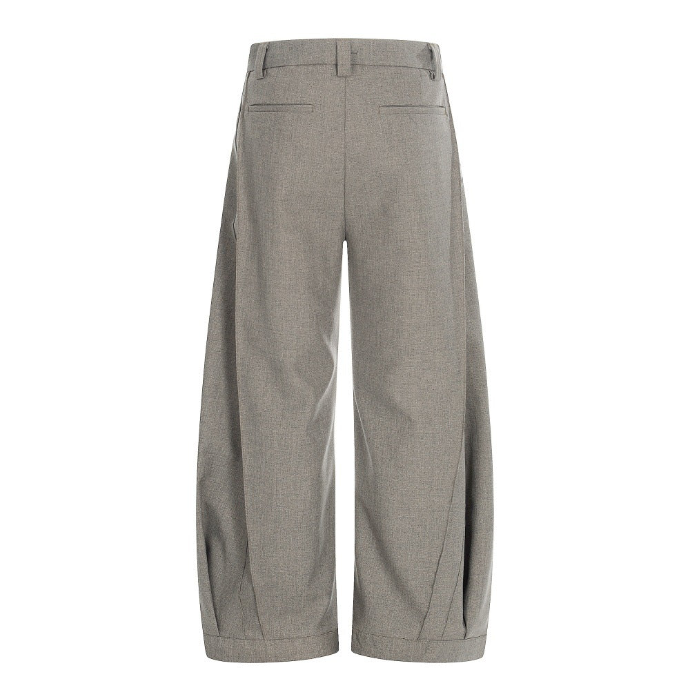 Men Casual Pleated Loose Wide Leg Pants