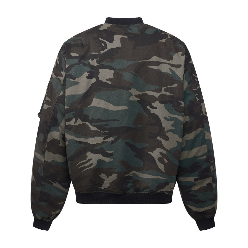 Men Winter Camouflage Cotton Zip Jacket
