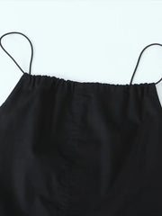 Women Sexy Backless Drawstring Camisole Midi Dress