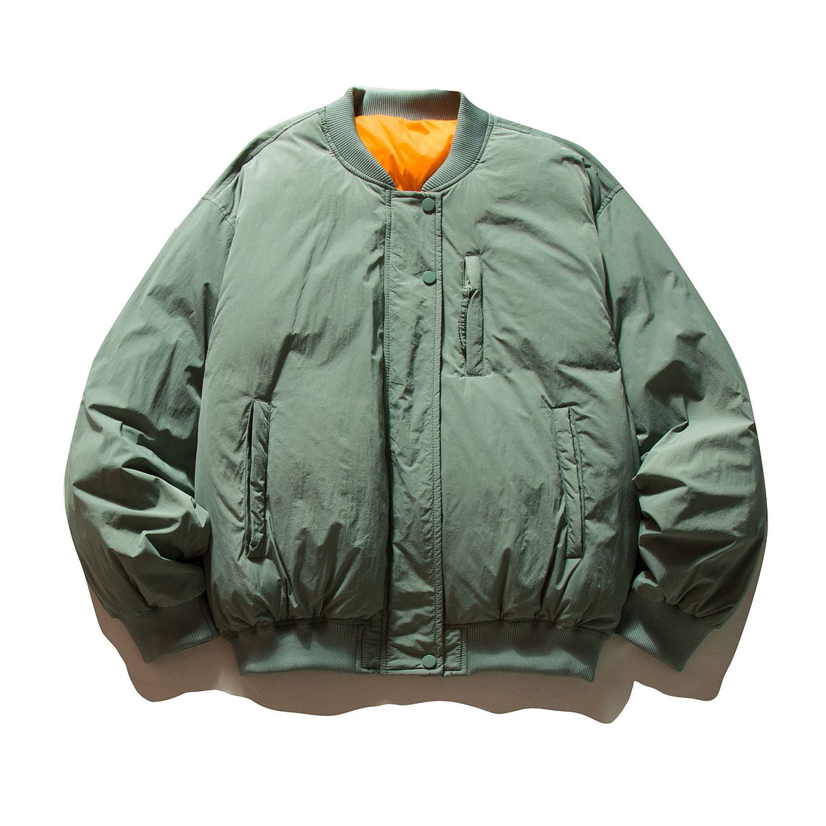 Men Baseball Collar Loose Pilot Down Jacket