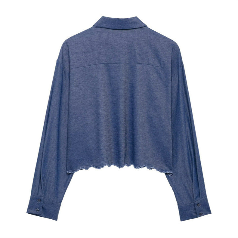 Women Casual Embroidery Short Shirt