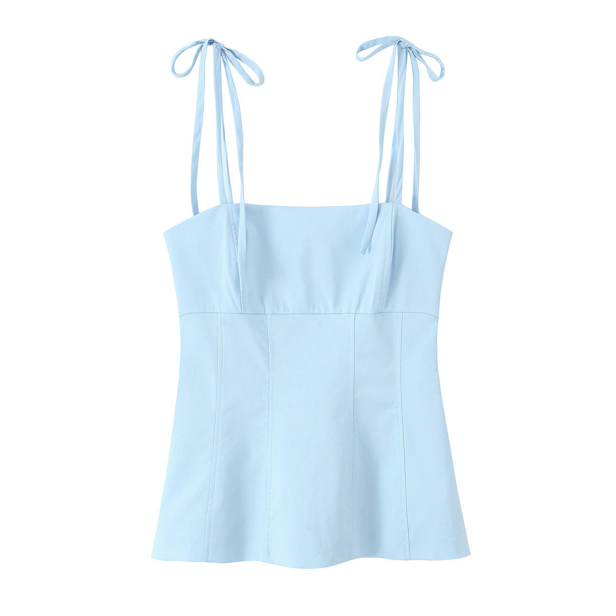Woman Tie Up Knitted Short Tank Top