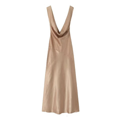Woman Satin Elegant Long Dresses