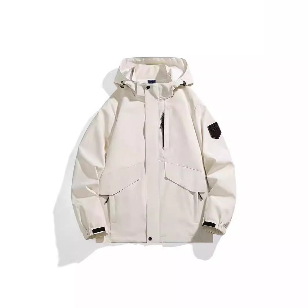 Unisex Long Sleeve Cotton Hooded Jacket