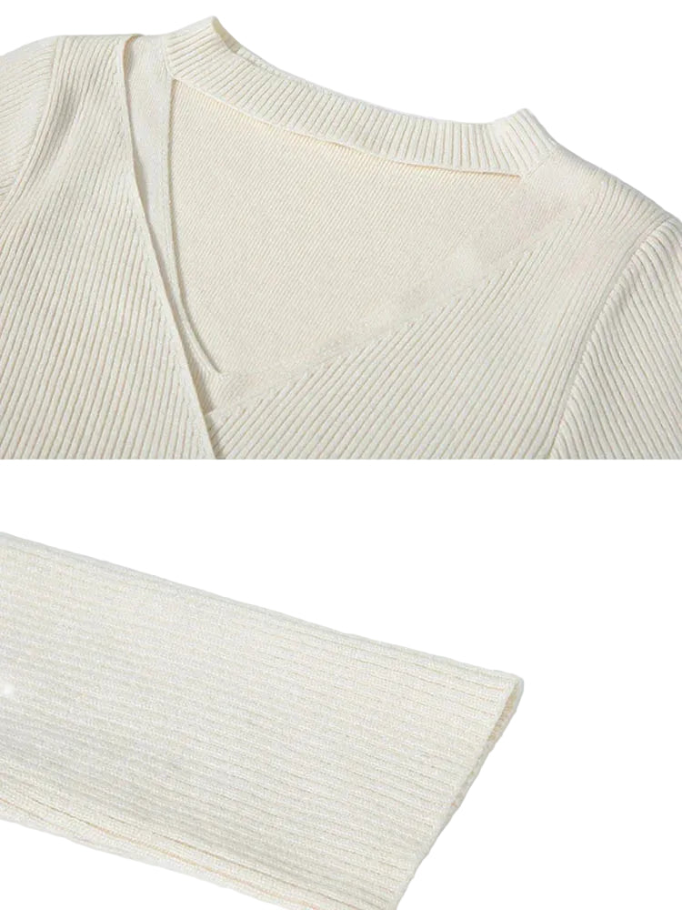 Women Casual A-line Long Sleeve Knit Bandage Dress