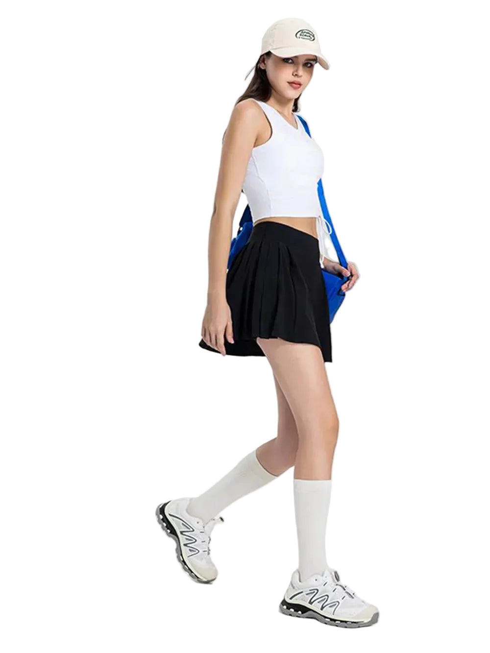 Women Pleated Mid-Rise Waist Active Skirt