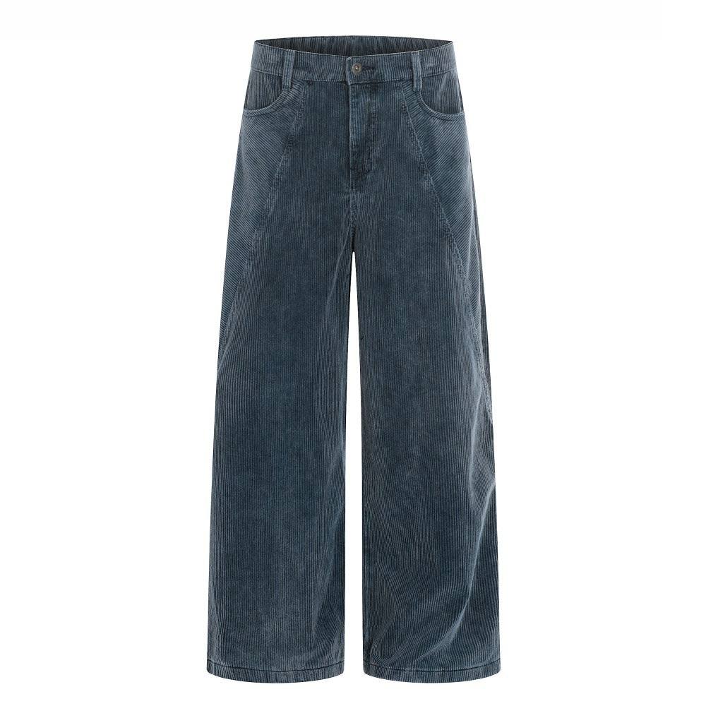 Men Corduroy Wide Leg Pants