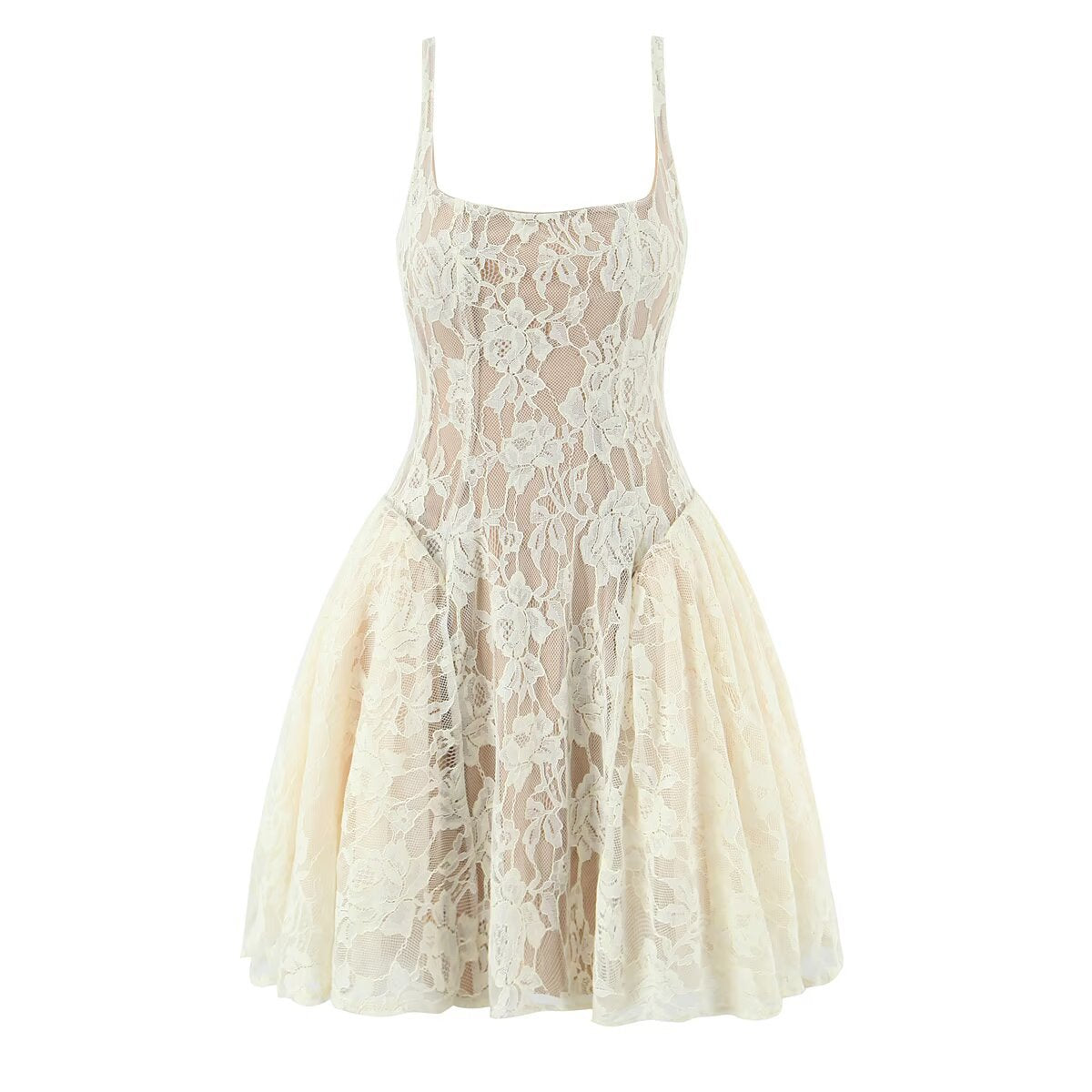 Light luxury camisole slimming low cut lace dress