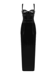 Women Sexy PU Leather Sleeveless Dress