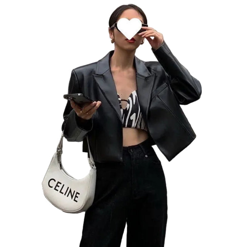 Women Black Pilot Leather Jacket