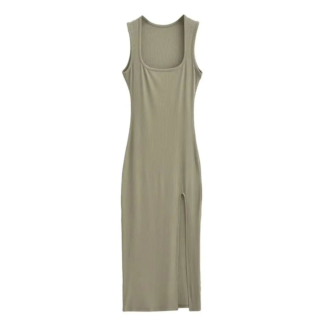 Women Summer Stretchable Sleeveless Knit Dresses