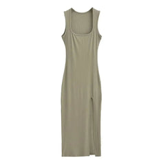 Women Summer Stretchable Sleeveless Knit Dresses
