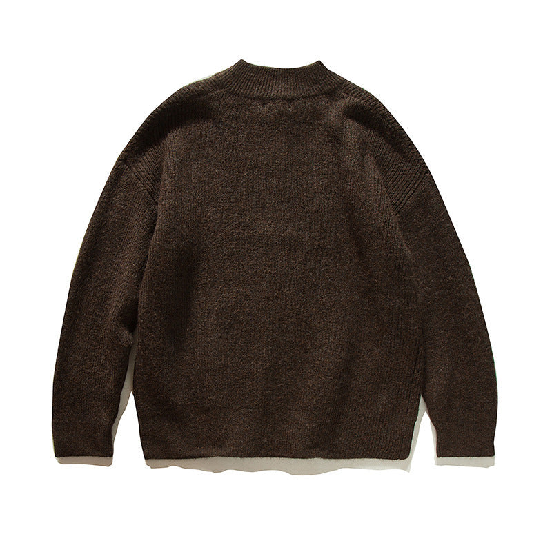 Men  Casual Knit Buttoned Baseball Collar Sweaters
