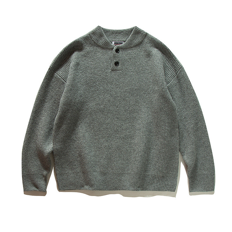 Men  Casual Knit Buttoned Baseball Collar Sweaters