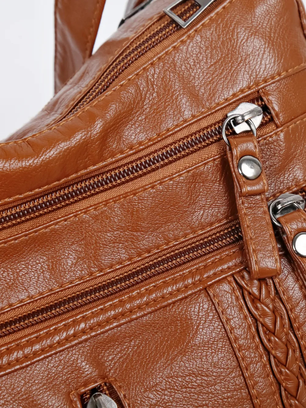 Accessories Women PU Leather Adjustable Strap Shoulder Bag