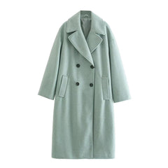 Women Casual Loose Long Woolen Coat