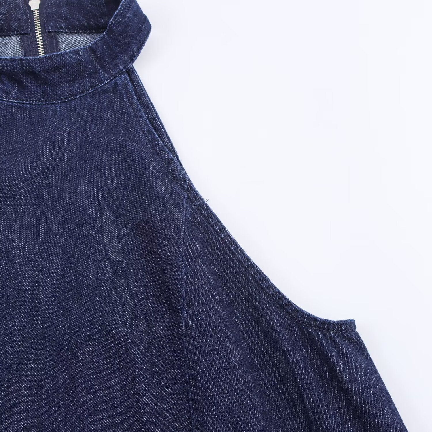 Women Halter Neck Denim Dress
