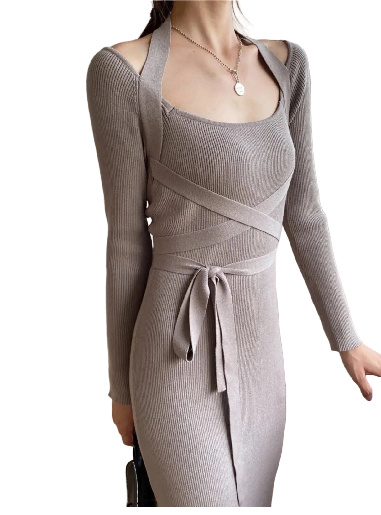 Women Elegant Sexy Slinky Bodycon Knit Dresses