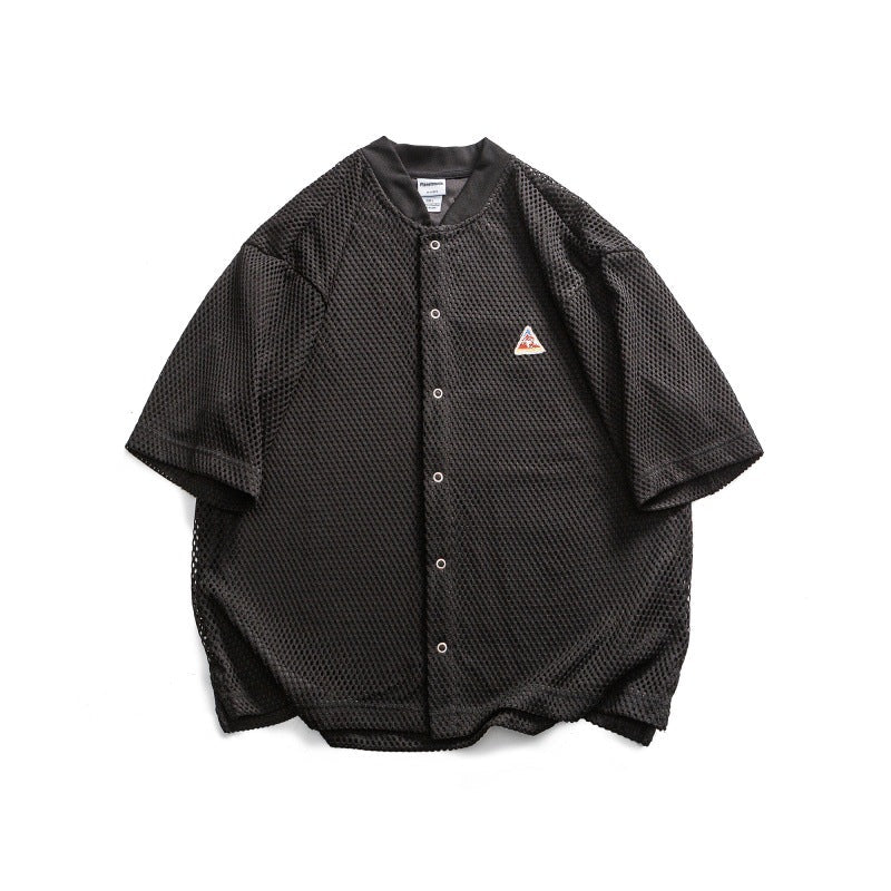 Men Breathable Active Loose Sports Lapel Shirt