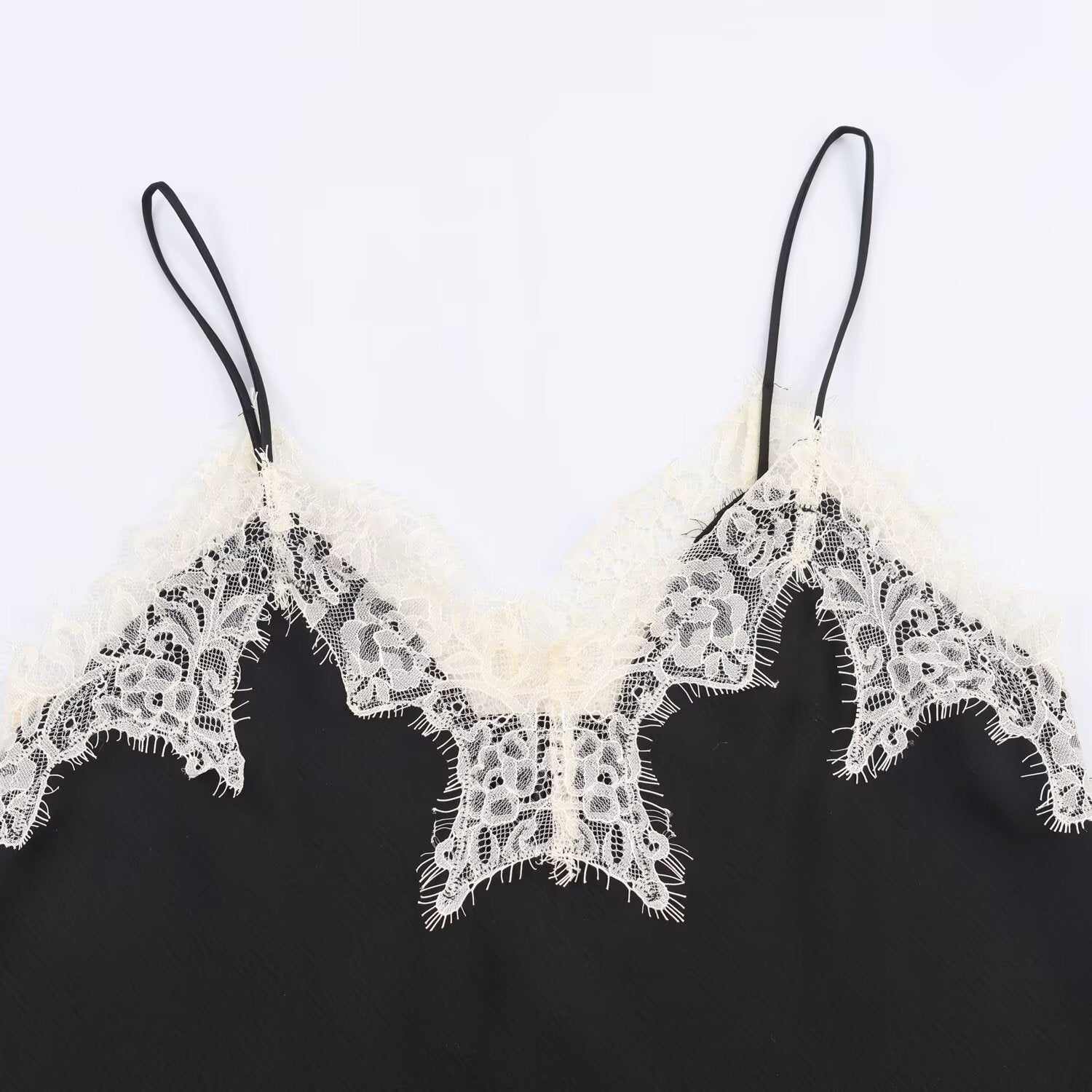 Women Elegant Lace Satin Textured Top