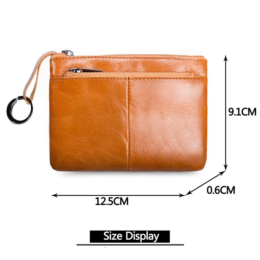 Accessories Unisex Vintage Genuine Leather Zipper Wallet