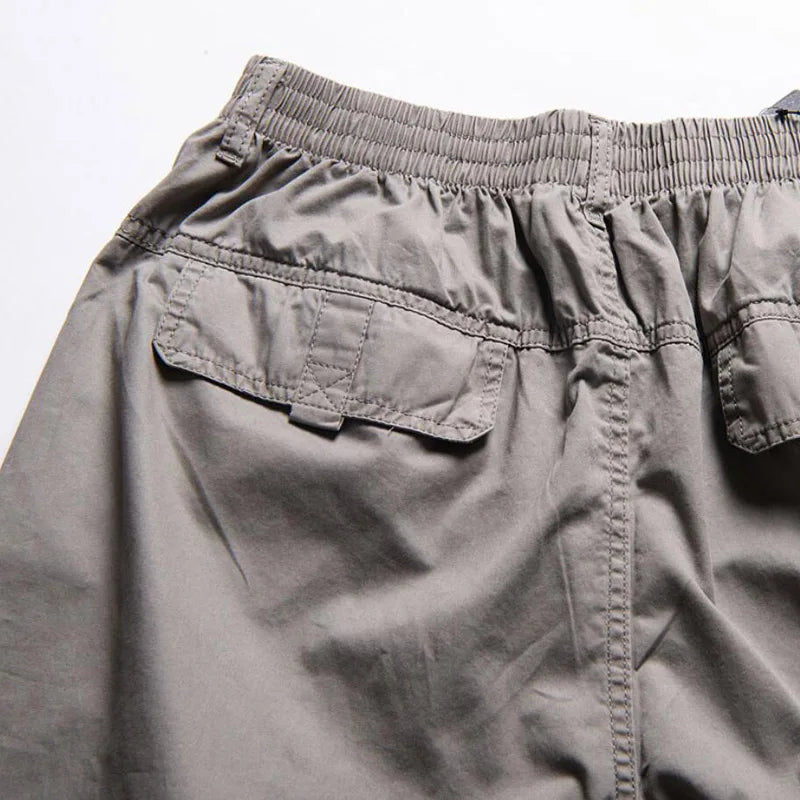 Men Casual Safari Style Cotton Cargo Pants